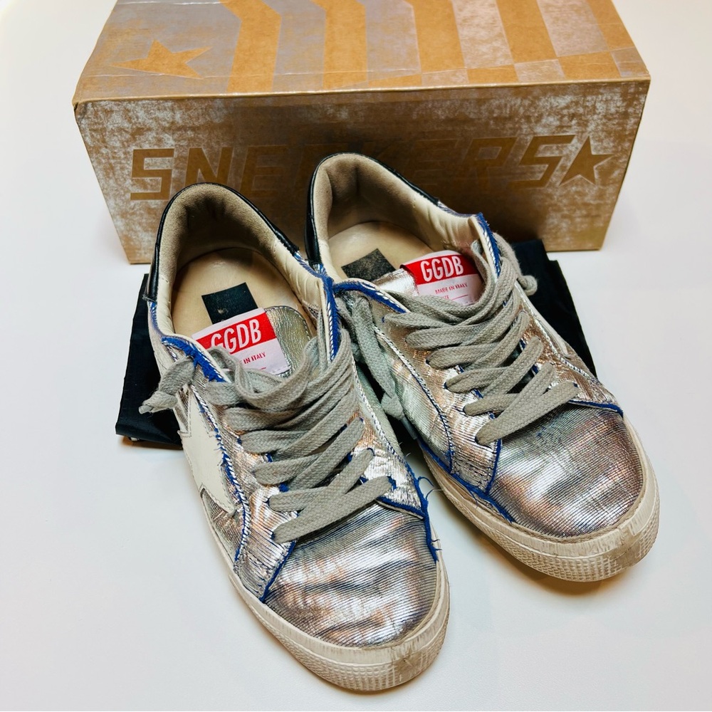 Golden Goose Bluette Silver Cut Sneakers 💙 🪩